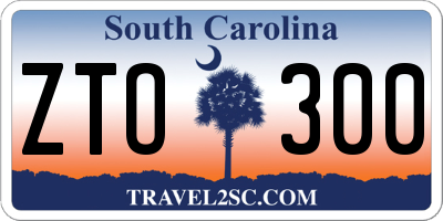 SC license plate ZTO300