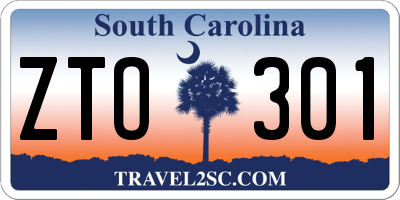 SC license plate ZTO301