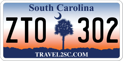 SC license plate ZTO302