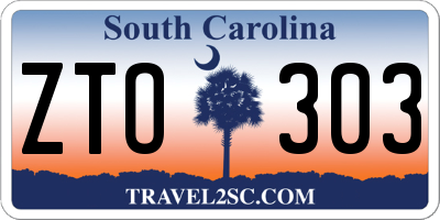 SC license plate ZTO303