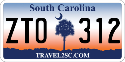 SC license plate ZTO312