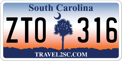 SC license plate ZTO316
