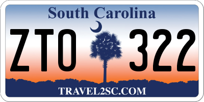 SC license plate ZTO322