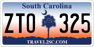 SC license plate ZTO325