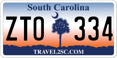 SC license plate ZTO334