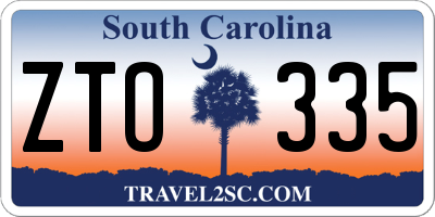 SC license plate ZTO335