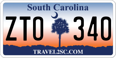 SC license plate ZTO340