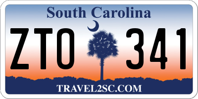 SC license plate ZTO341
