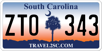 SC license plate ZTO343