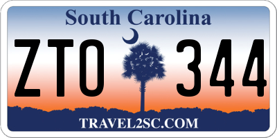 SC license plate ZTO344