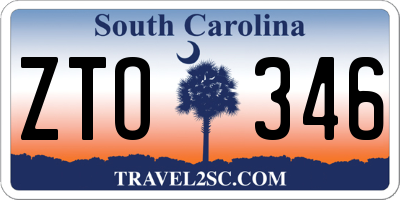 SC license plate ZTO346