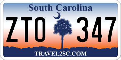 SC license plate ZTO347