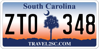 SC license plate ZTO348
