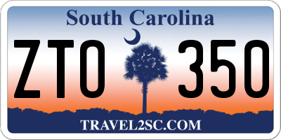 SC license plate ZTO350