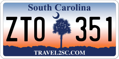 SC license plate ZTO351
