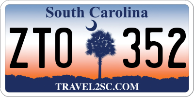 SC license plate ZTO352