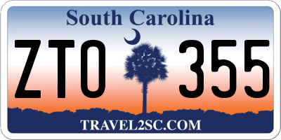 SC license plate ZTO355