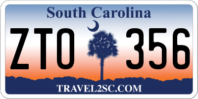 SC license plate ZTO356