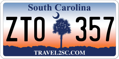 SC license plate ZTO357