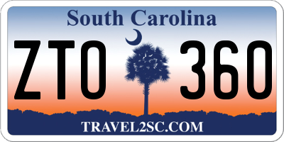 SC license plate ZTO360
