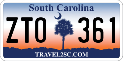 SC license plate ZTO361