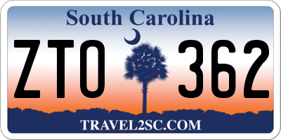 SC license plate ZTO362