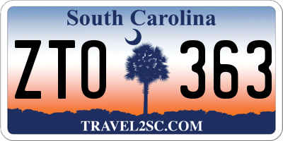 SC license plate ZTO363
