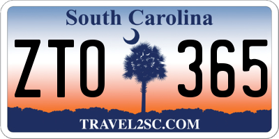 SC license plate ZTO365