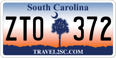 SC license plate ZTO372