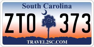 SC license plate ZTO373