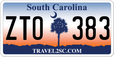 SC license plate ZTO383