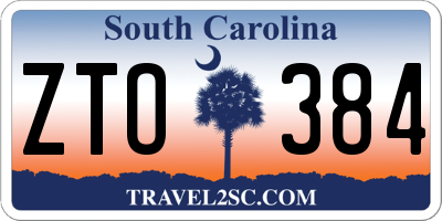 SC license plate ZTO384