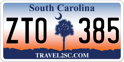 SC license plate ZTO385