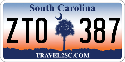 SC license plate ZTO387