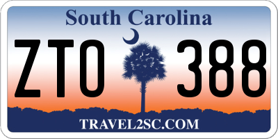 SC license plate ZTO388