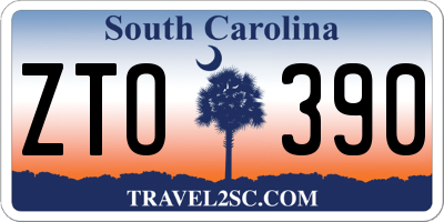 SC license plate ZTO390