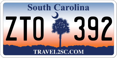 SC license plate ZTO392