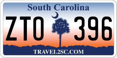 SC license plate ZTO396