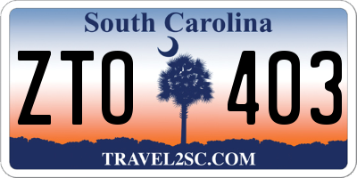 SC license plate ZTO403