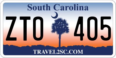 SC license plate ZTO405