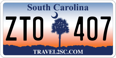 SC license plate ZTO407