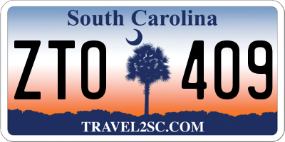 SC license plate ZTO409