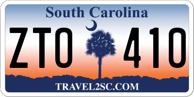 SC license plate ZTO410