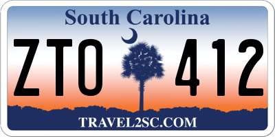 SC license plate ZTO412