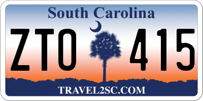 SC license plate ZTO415