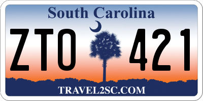 SC license plate ZTO421