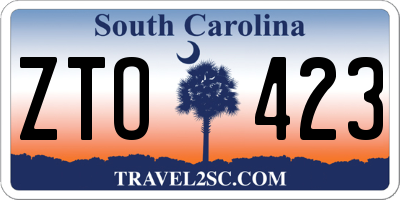 SC license plate ZTO423