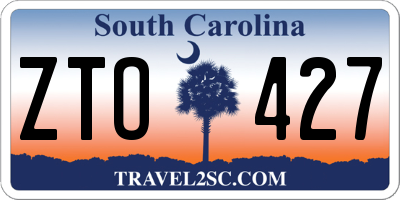 SC license plate ZTO427