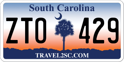 SC license plate ZTO429