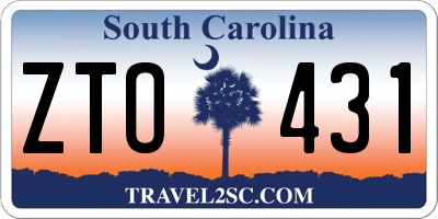 SC license plate ZTO431